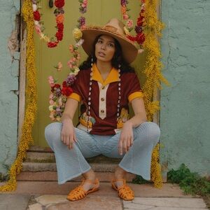 Tombolo Top Vasquiat Fruta de la Tierra Cabana Terry‎ Cloth Shirt Sz S Unisex